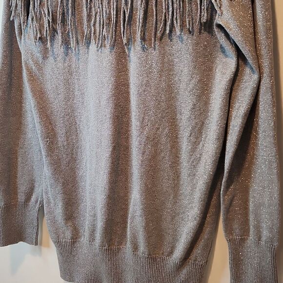Michael Kors Turtleneck Sweater Long Sleeve Shirt Women's Size Small Silver NICE - Picture 10 of 12